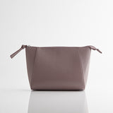 Purple-Brown 3 Panel PU Cosmetic Bag