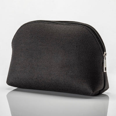 Black Faux Suede Cosmetic Bag