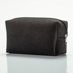Black Rectangle Faux Suede Cosmetic Bag